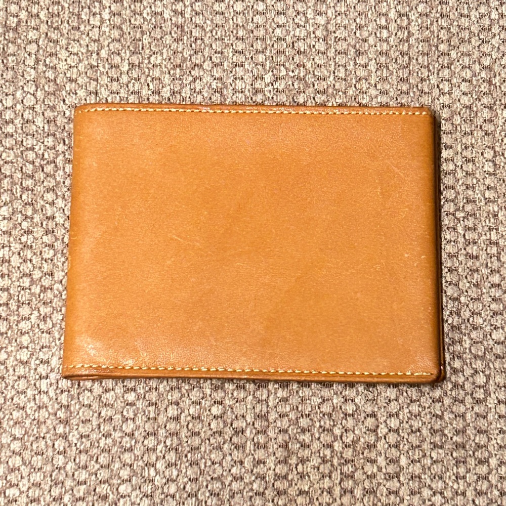 Vintage Amity Tan Leather Card Holder Wallet